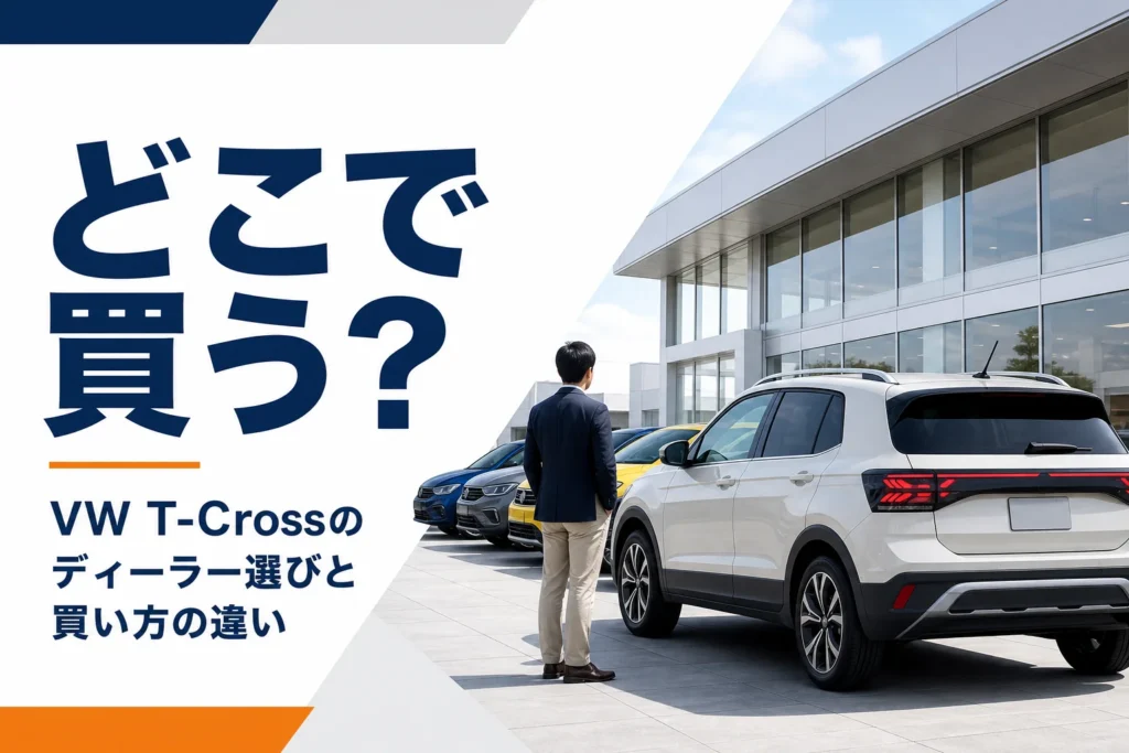 VW T-Crossを買う場所を考えるショールームのイメージ