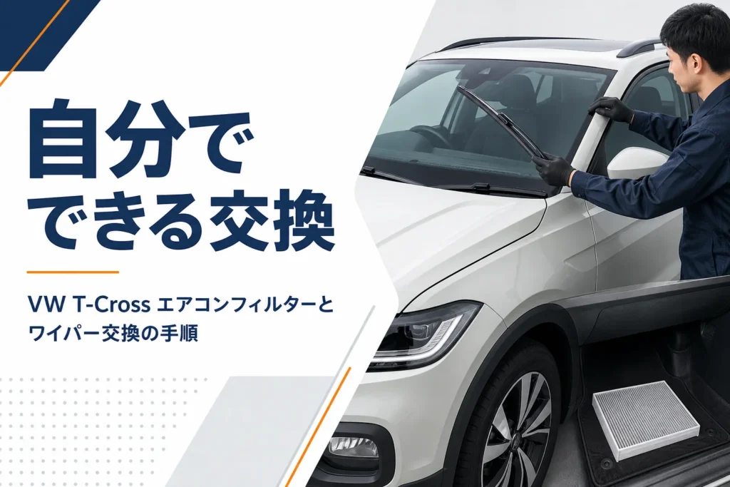 VW T-Crossのエアコンフィルターとワイパー交換のイメージ