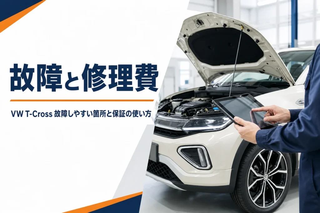 整備工場でコンパクトSUVを点検しているイメージ