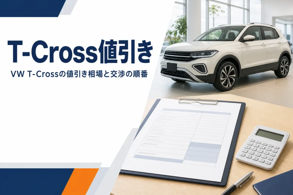 VW T-Crossの値引き交渉をイメージした商談テーブル