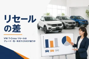 VW T-Crossのリセールバリューを比べるイメージ