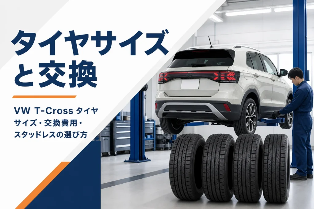 タイヤ交換中のVW T-Crossのイメージ