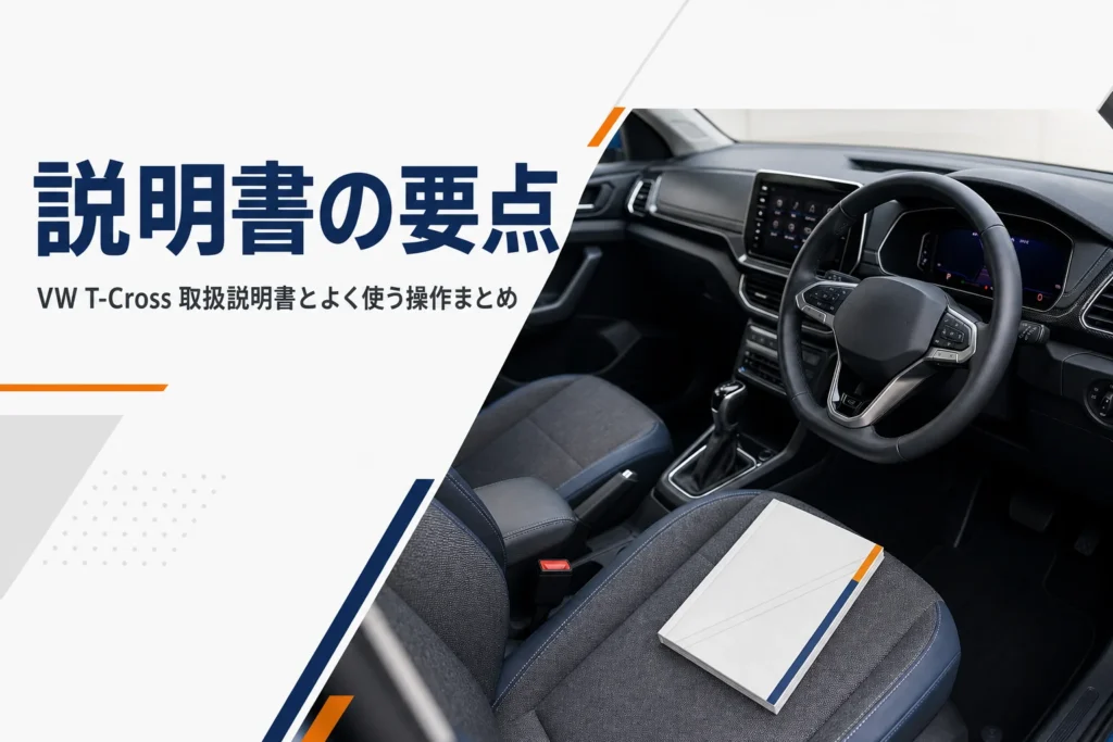 VW T-Crossの運転席と取扱説明書