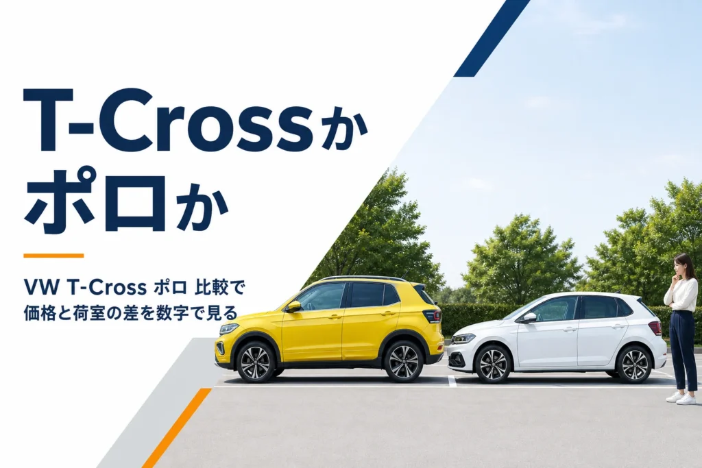 コンパクトSUVとハッチバックを並べて比べるイメージ